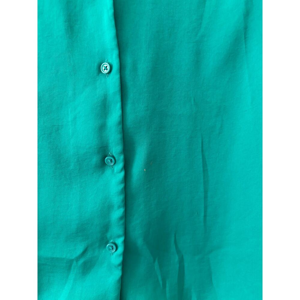 Banana Republic Green Button Front Long Sleeve Blouse Women’s XS Career Shirt - Picture 6 of 10